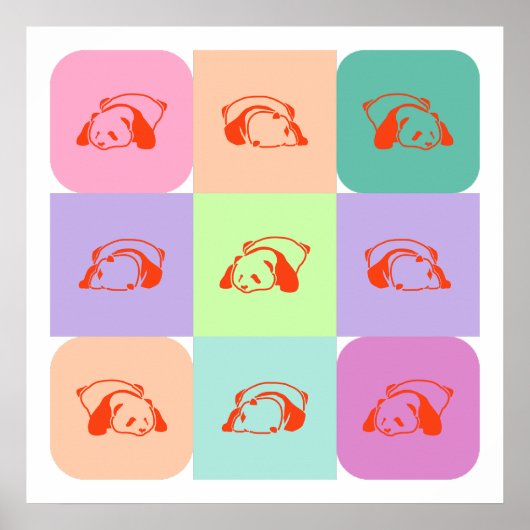 Pop Art Panda Bear Mix Poster (Vorne)
