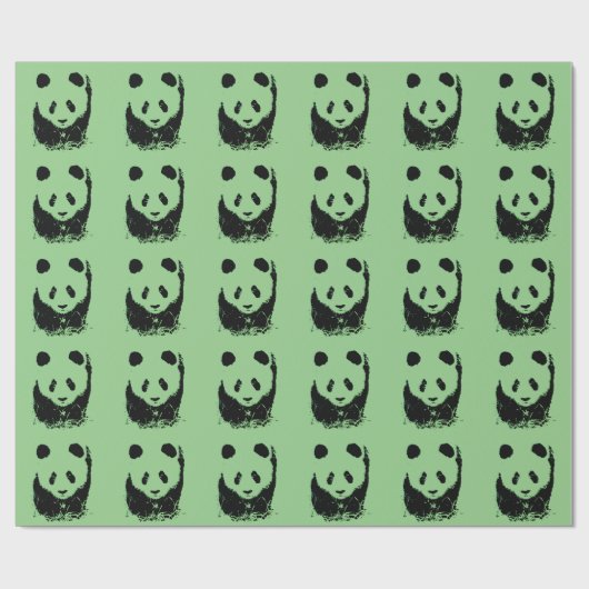 Pop Art Panda Geschenkpapier (Flach)