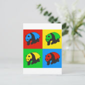 Pop Art Panda Postkarte (Stehend Vorderseite)