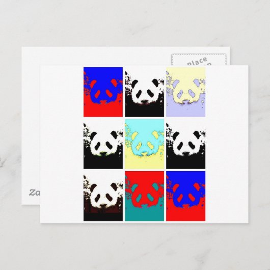 Pop Art Panda Postkarte (Vorne/Hinten)