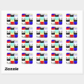 Pop Art Panda Quadratischer Aufkleber (Blatt)