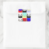 Pop Art Panda Quadratischer Aufkleber (Tasche)