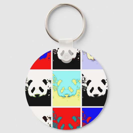 Pop Art Panda Schlüsselanhänger (Vorderseite)