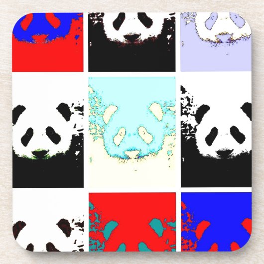 Pop Art Panda Untersetzer (Vorderseite)