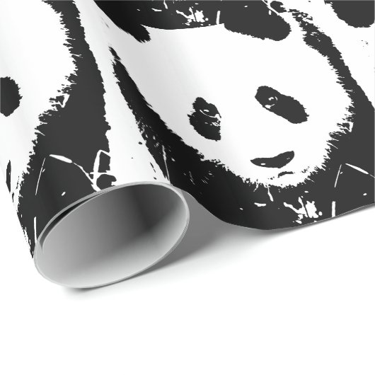 Pop Art Panda Weihnachtsgeschenk Wrap Geschenkpapier (Rolleneckpunkt)