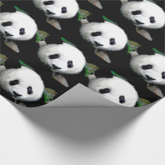 Pop Art Panda Weihnachtswackelpapier Geschenkpapier (Ecke)