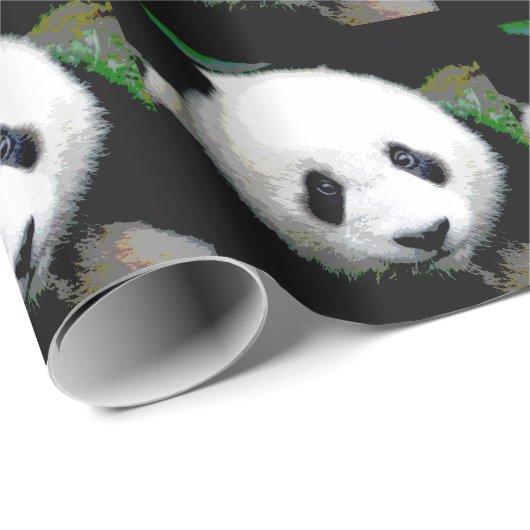 Pop Art Panda Weihnachtswackelpapier Geschenkpapier (Rolleneckpunkt)