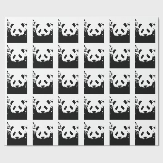Pop Art Panda Weihnachtswackelpapier Geschenkpapier (Flach)