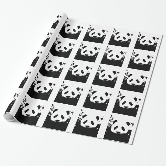 Pop Art Panda Weihnachtswackelpapier Geschenkpapier (Ungerollt)