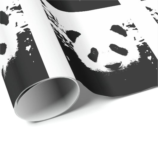 Pop Art Panda Weihnachtswackelpapier Geschenkpapier (Rolleneckpunkt)