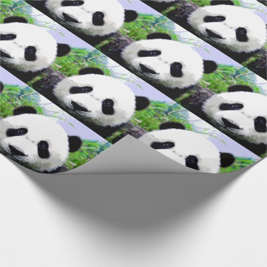 Pop Art Panda Weihnachtswackelpapier Geschenkpapier (Ecke)