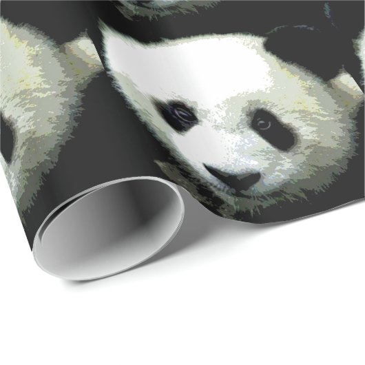 Pop Art Panda Weihnachtswackelpapier Geschenkpapier (Rolleneckpunkt)