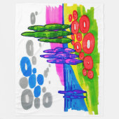Pop-Art-Paradies – Fette grafische Landschaft Fleecedecke (Vorderseite)