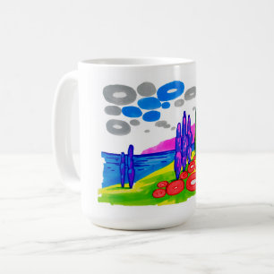 Pop-Art-Paradies – Fette grafische Landschaft Kaffeetasse