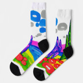 Pop-Art-Paradies – Fette grafische Landschaft Socken (Linkes Detail)