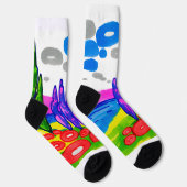 Pop-Art-Paradies – Fette grafische Landschaft Socken (Rechts)