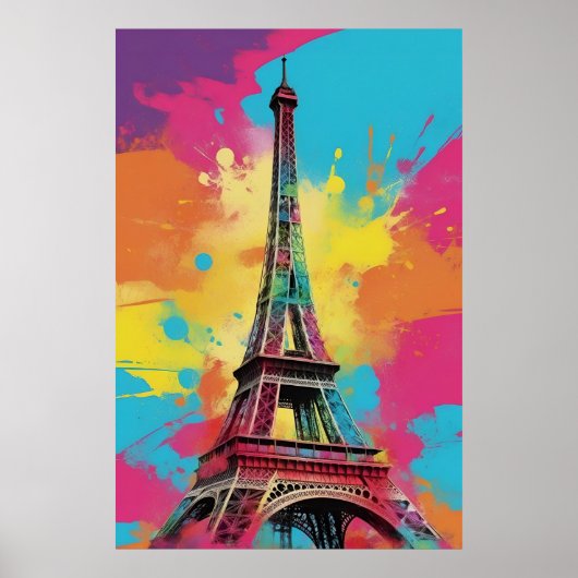 Pop Art Paris Eiffelturm Poster Monument Obelisk (Vorne)