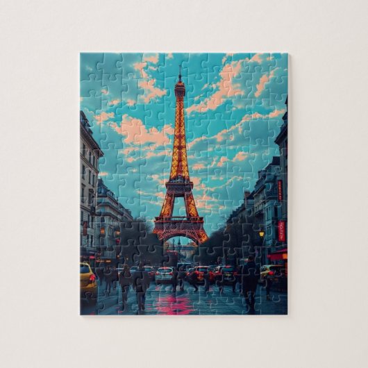 Pop Art Paris - Retro City Puzzle (Vertikal)