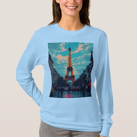 Pop Art Paris - Retro City T-Shirt (Vorderseite)
