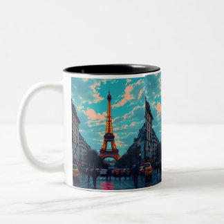 Pop Art Paris - Retro City Zweifarbige Tasse