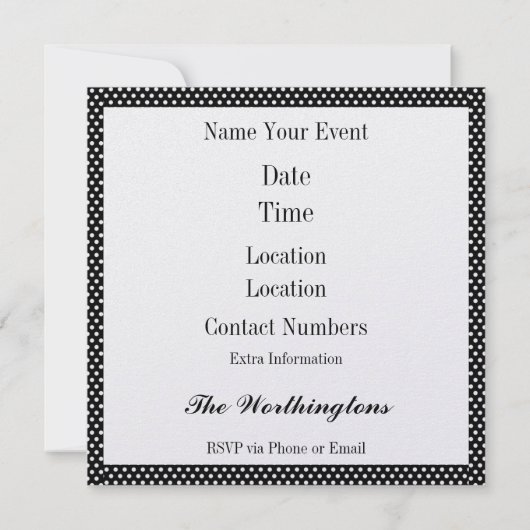 Pop Art Party Einladung (Rückseite)