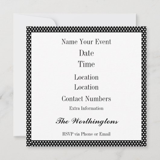 Pop Art Party Einladung (Rückseite)