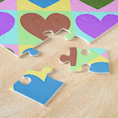 Pop Art Pastel Colored Hearts Puzzle (Seite)