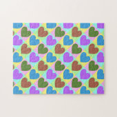 Pop Art Pastel Colored Hearts Puzzle (Horizontal)
