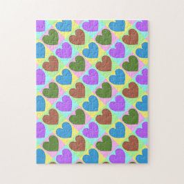 Pop Art Pastel Colored Hearts Puzzle
