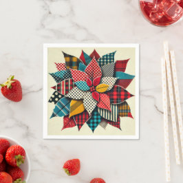 Pop Art Pattern Collage Poinsettia Découpage Serviette