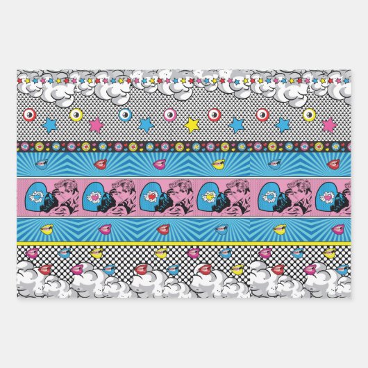 Pop Art Pattern Geschenkpapier Set (Vorderseite 3)