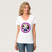 Pop Art Peace Dove Symbol T-Shirt (Vorderseite Vollansicht)