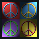 Pop Art Peace Sign Poster<br><div class="desc">Mit diesem Pop Art Peace Sign Poster mit vier farbenprächtigen Friedenszeichen in lustigen und funky Farben im Hippie-Stil vermitteln Sie Spaß und Ruhe. Klicken Sie auf eines der Poster-Symbole unten, um dieses Poster in größerem Format anzuzeigen.</div>