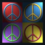 Pop Art Peace Sign Poster<br><div class="desc">Mit diesem Pop Art Peace Sign Poster mit vier farbenprächtigen Friedenszeichen in lustigen und funky Farben im Hippie-Stil vermitteln Sie Spaß und Ruhe. Klicken Sie auf eines der Poster-Symbole unten,  um dieses Poster in größerem Format anzuzeigen.</div>