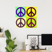 Pop Art Peace Sign Symbol Poster (Heimbüro)