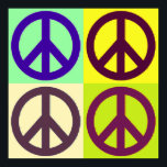 Pop Art Peace Sign Symbol Poster<br><div class="desc">Populäre und historische Symbole - Symbol des Friedens Symbol Digitaler Pop Kunst</div>