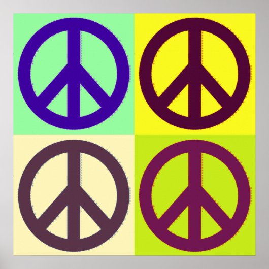 Pop Art Peace Sign Symbol Poster (Vorne)