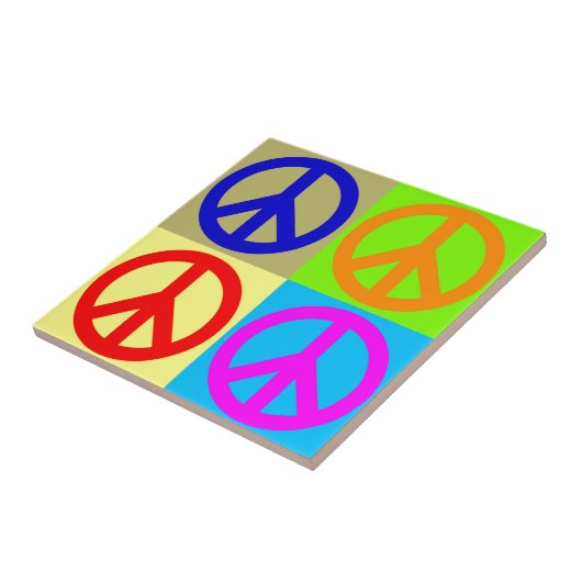 Pop Art Peace Symbol Keramik Tile Fliese (Seite)