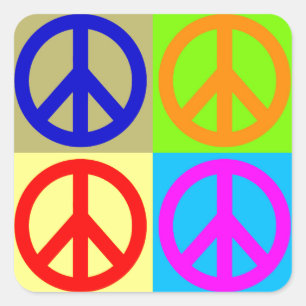 Pop Art Peace Symbol Symbol Aufkleber