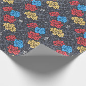 Pop Art Peonies Floral Wrapping Paper Geschenkpapier (Ecke)