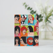 Pop Art People Collage Postkarte (Stehend Vorderseite)