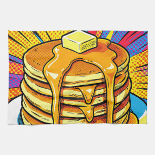 Pop-Art-Pfannkuchen-Stapel Sirup Geschirrtuch