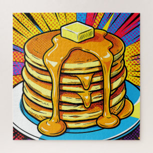 Pop-Art-Pfannkuchen-Stapel Sirup Puzzle