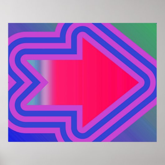 Pop Art Pfeil nach rechts blau und Lila Poster (Vorne)