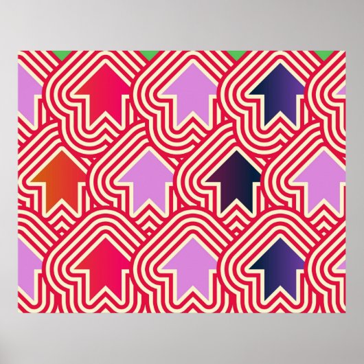 Pop Art Pfeile Rotes Violett Blau Poster (Vorne)