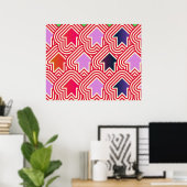 Pop Art Pfeile Rotes Violett Blau Poster (Heimbüro)