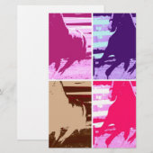 Pop Art Pferde Briefpapier (Vorne/Hinten)