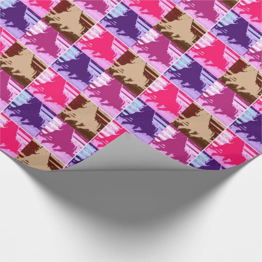 Pop Art Pferde Geschenkpapier (Ecke)
