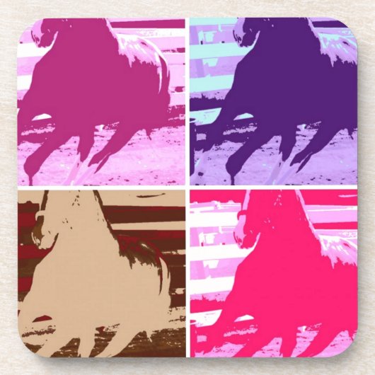 Pop Art Pferde Untersetzer (Vorderseite)