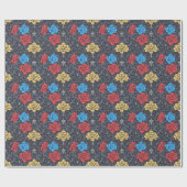 Pop-Art-Pfingstrosen-Blumenverpackungspapier Geschenkpapier (Flach)